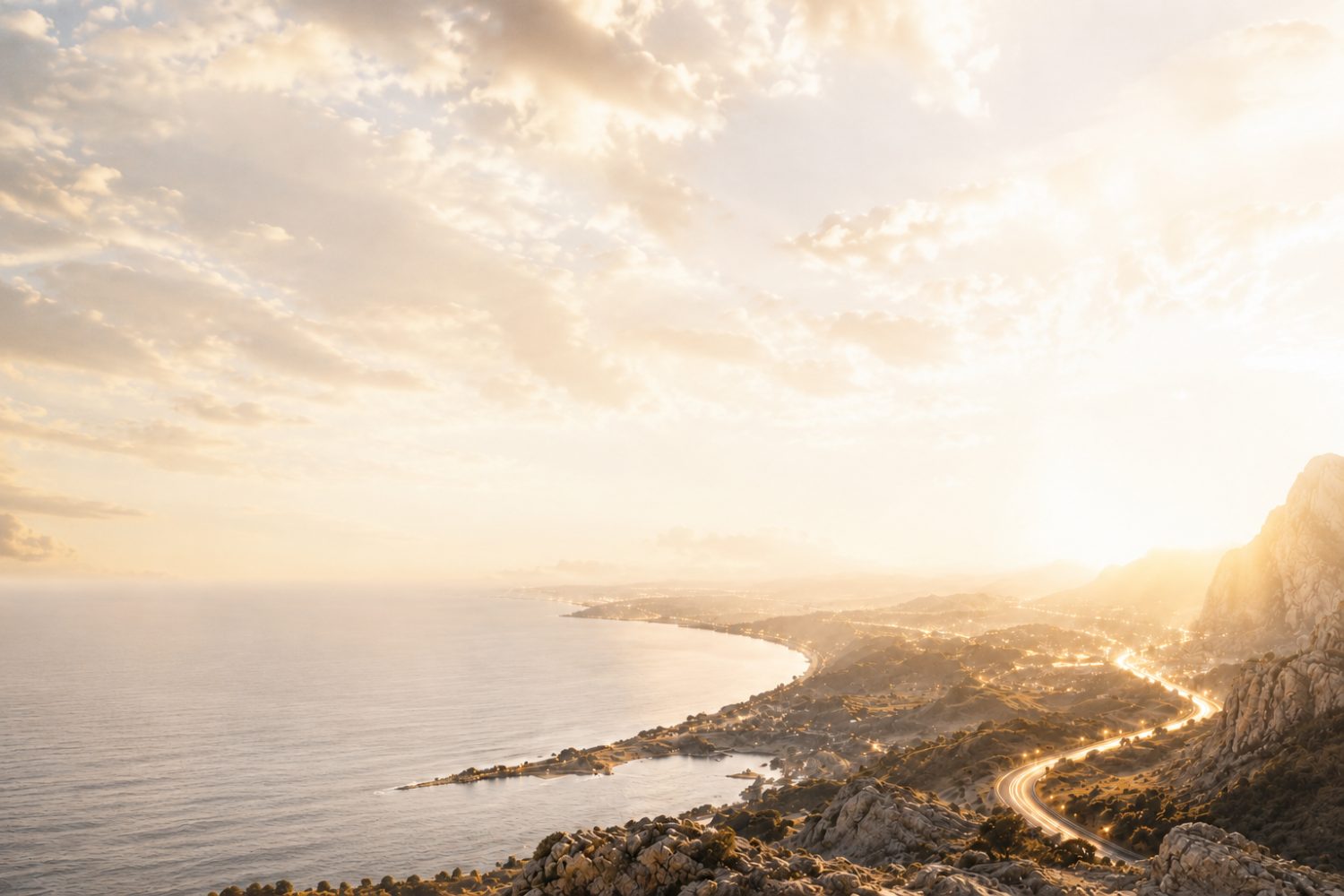 Cinematic coastline at golden hour